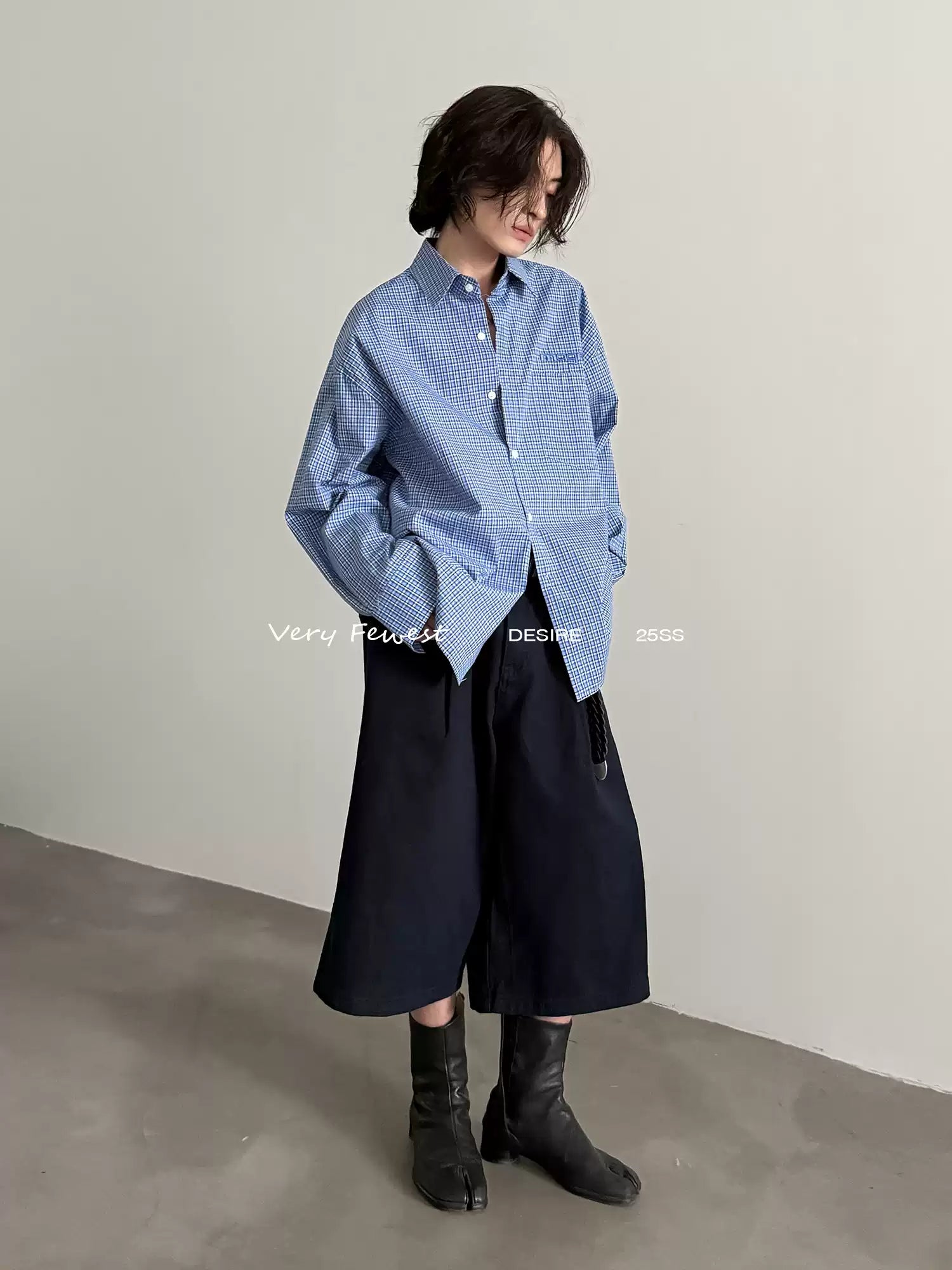 ワイドデニムショートパンツ