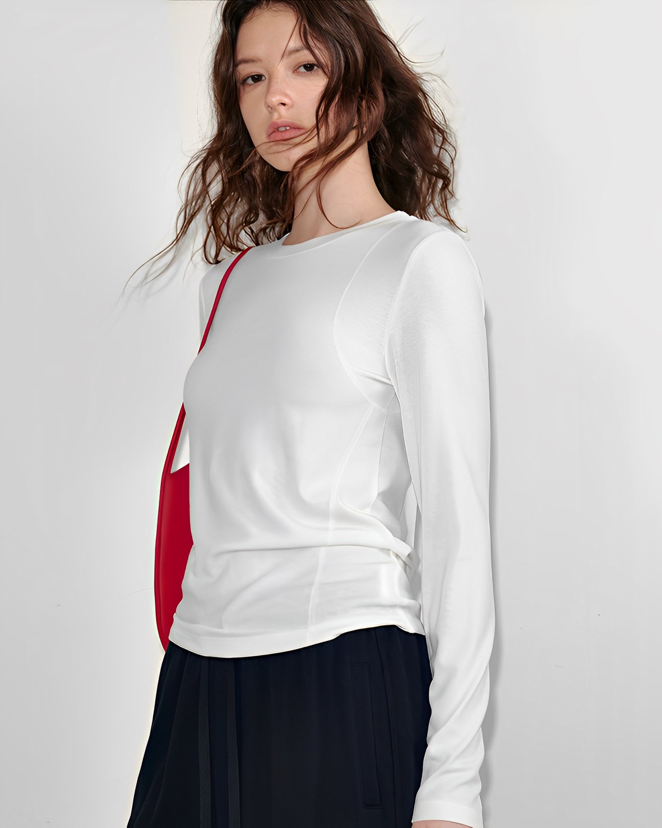 クルーネック ロングTシャツ
