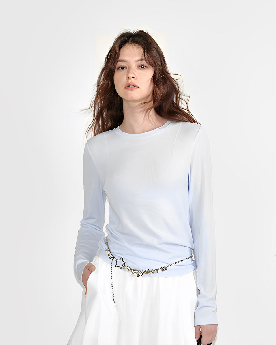 クルーネック ロングTシャツ