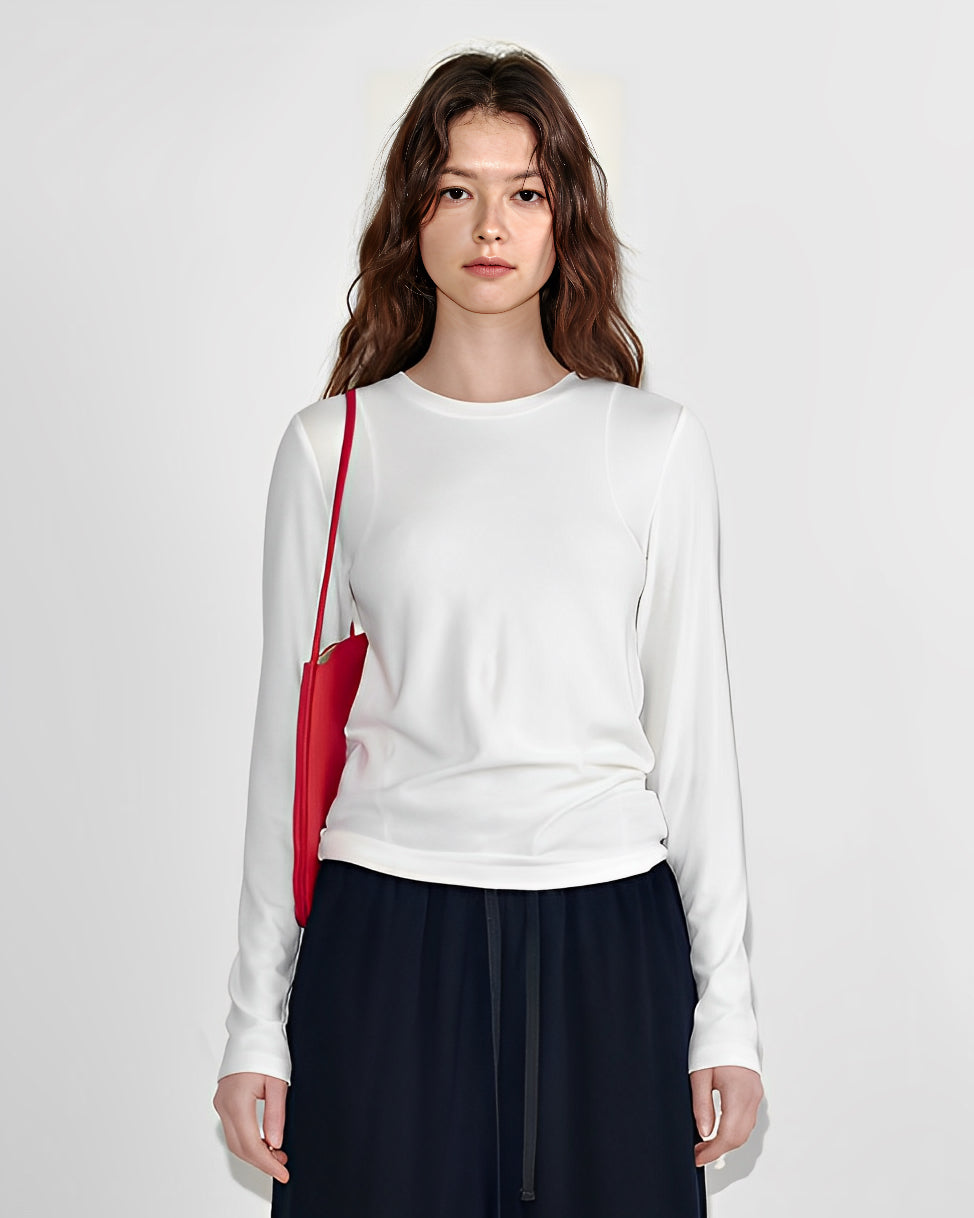 クルーネック ロングTシャツ