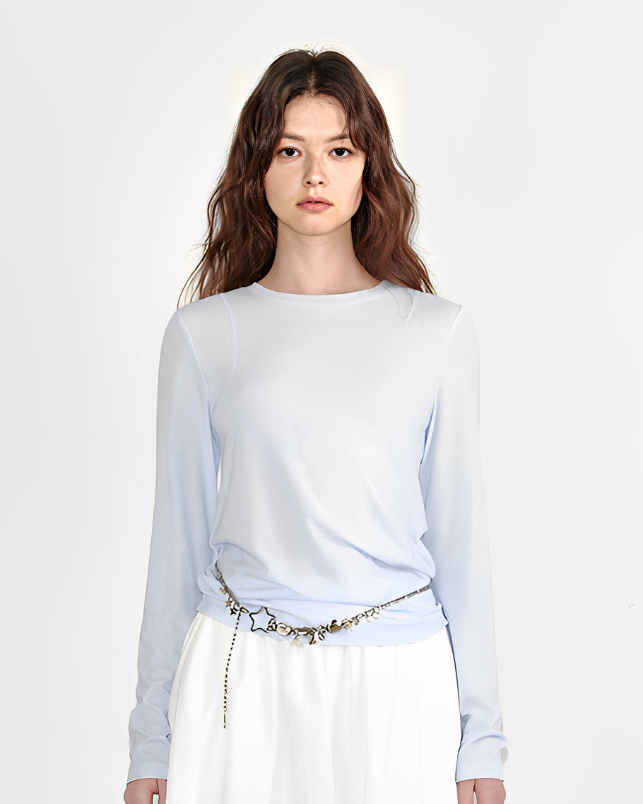 クルーネック ロングTシャツ