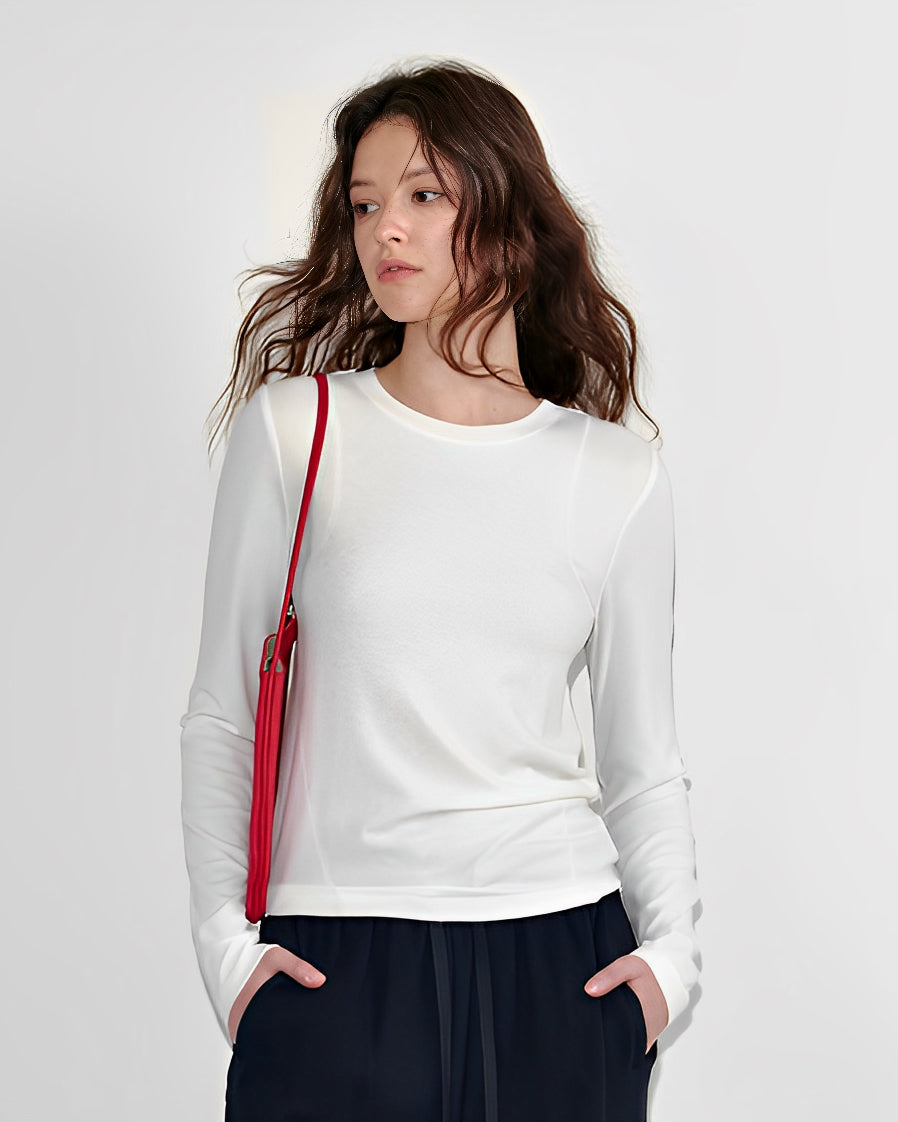 クルーネック ロングTシャツ