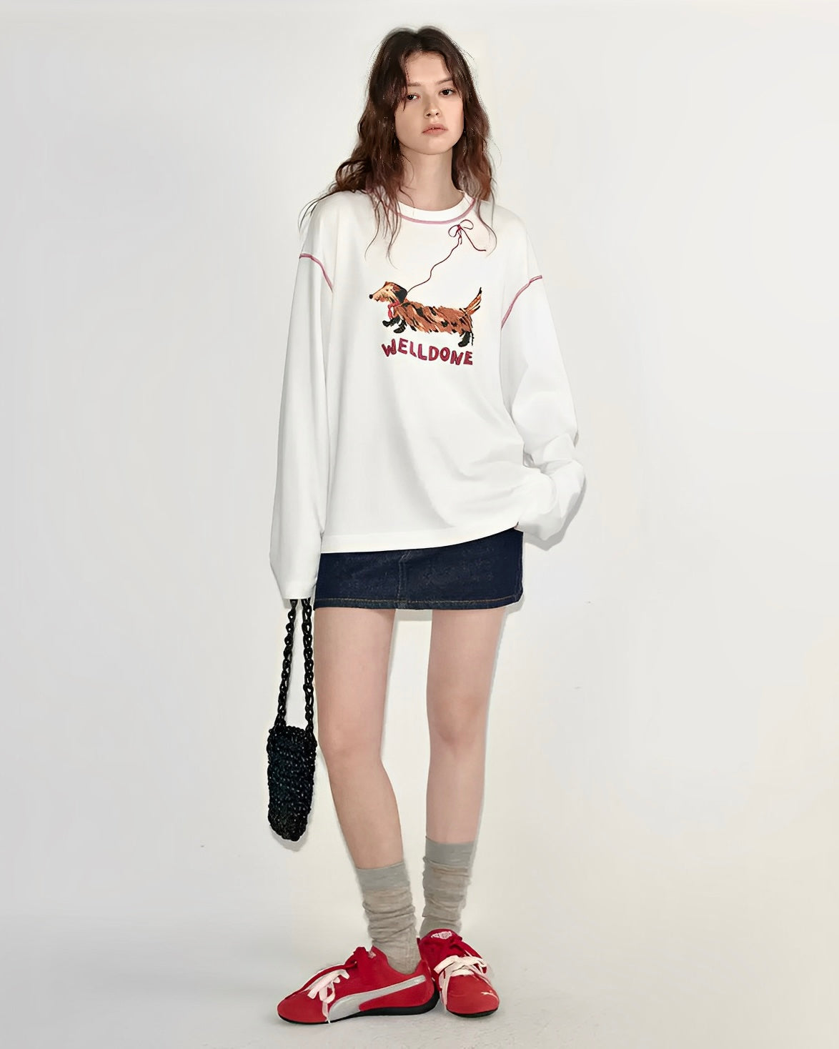 ステッチデザイン ロングTシャツ